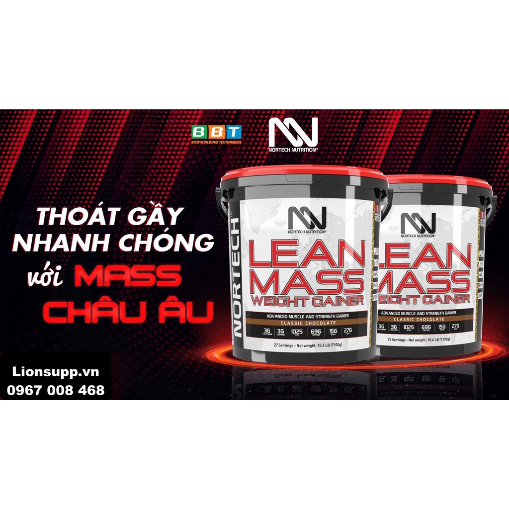 Nortech Lean Mass 7,1 kg – Sữa Mass Tăng Cân Tăng Cơ Nạc Cao Cấp Từ Nauy NHÃN MỚI 2023
