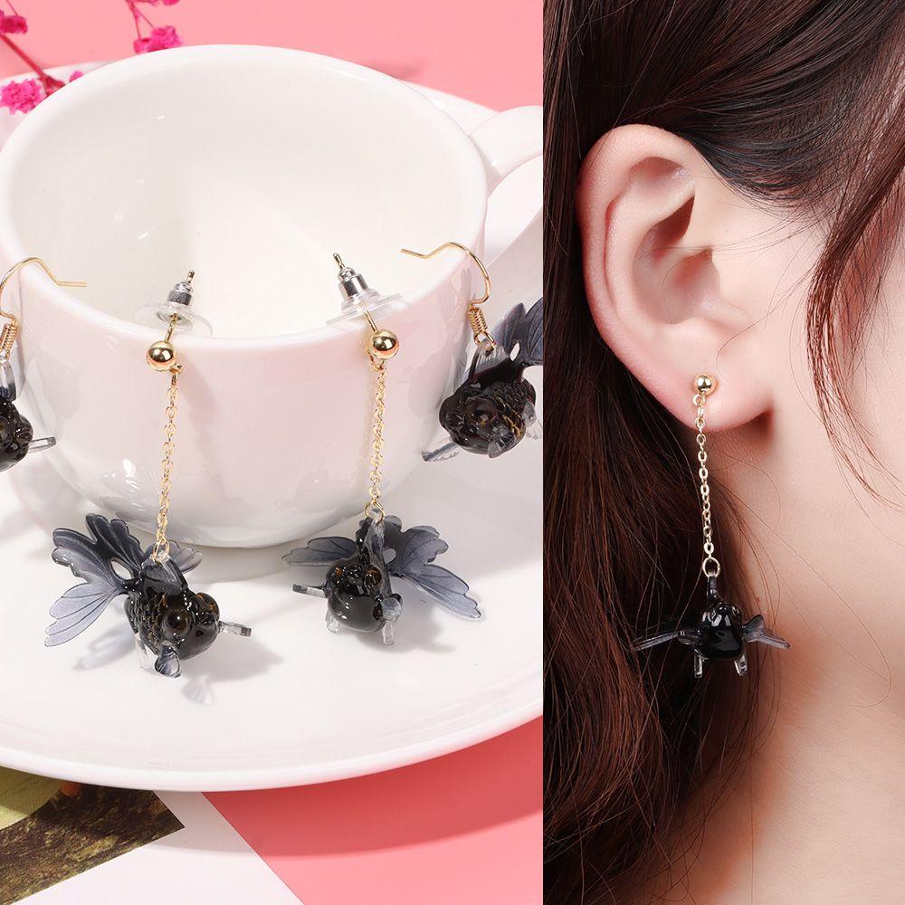 1 Cặp Cá Koi HS - 1 Cặp|Khuyên Tai Dáng Dài Trong Suốt Bằng Nhựa Resin Thời Trang Dự Tiệc Cho Bạn Gái