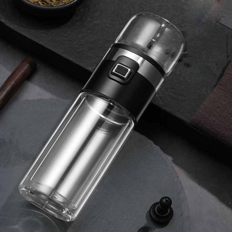 Bình pha trà thuỷ tinh giữ nhệt cao cấp có lõi lọc  dung tích 500ml có lưới lọc cao cấp