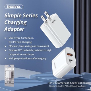 Cóc sạc nhanh Remax RP_U37_QC3.0+PD 18w
