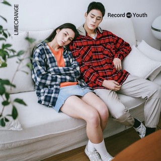 💥Áo Khoác Sơ Mi Lime Orange - Caro Đỏ Nón Xám Rời Unisex Nam/Nữ Korean Style [CHÍNH HÃNG]