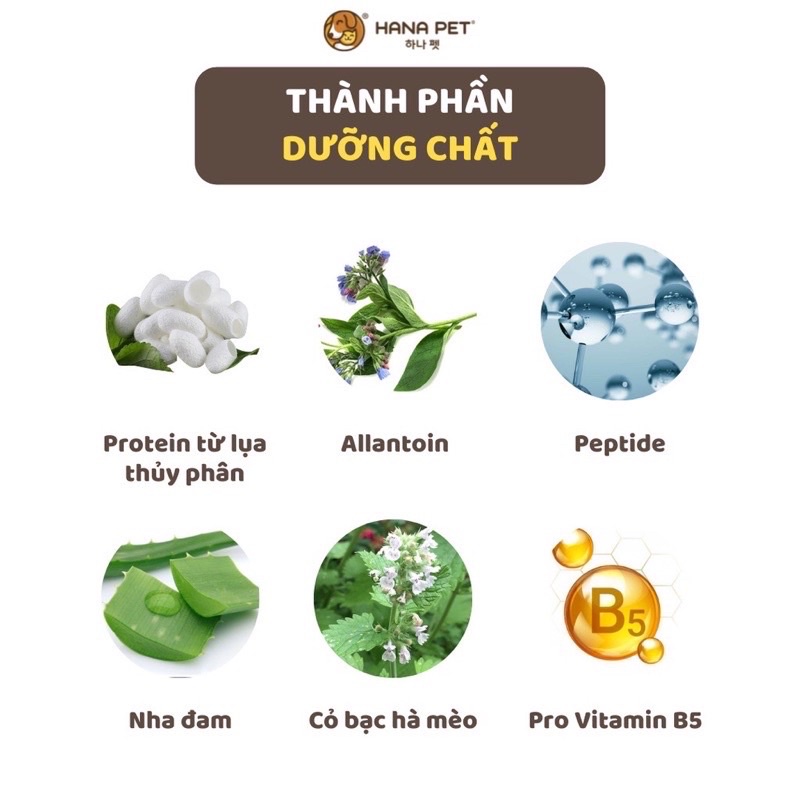Bọt tắm khô Hana Pet dưỡng lông cho thú cưng Waterless Bubble Shampoo 130ml