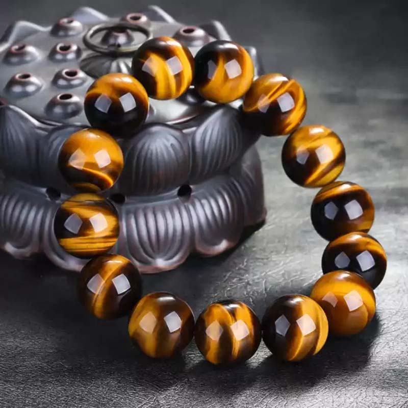 Vòng tay chuỗi hạt đá năng lượng 8mm phong cách retro cho nam và nữ