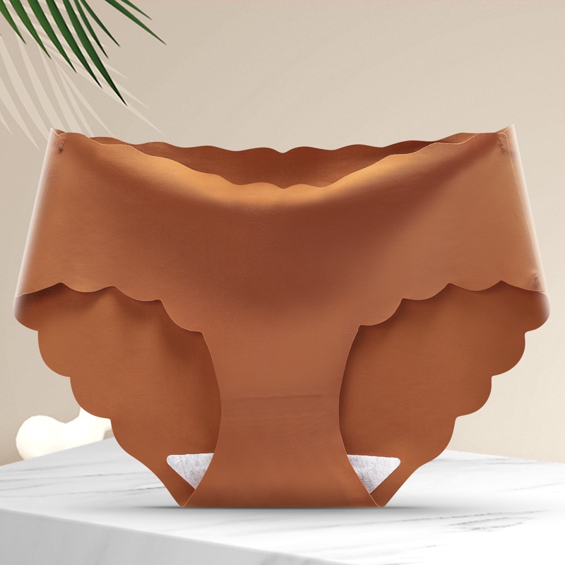 Quần lót IELGY vải cotton lụa băng không đường may kháng khuẩn lưng vừa có cỡ lớn cho nữ