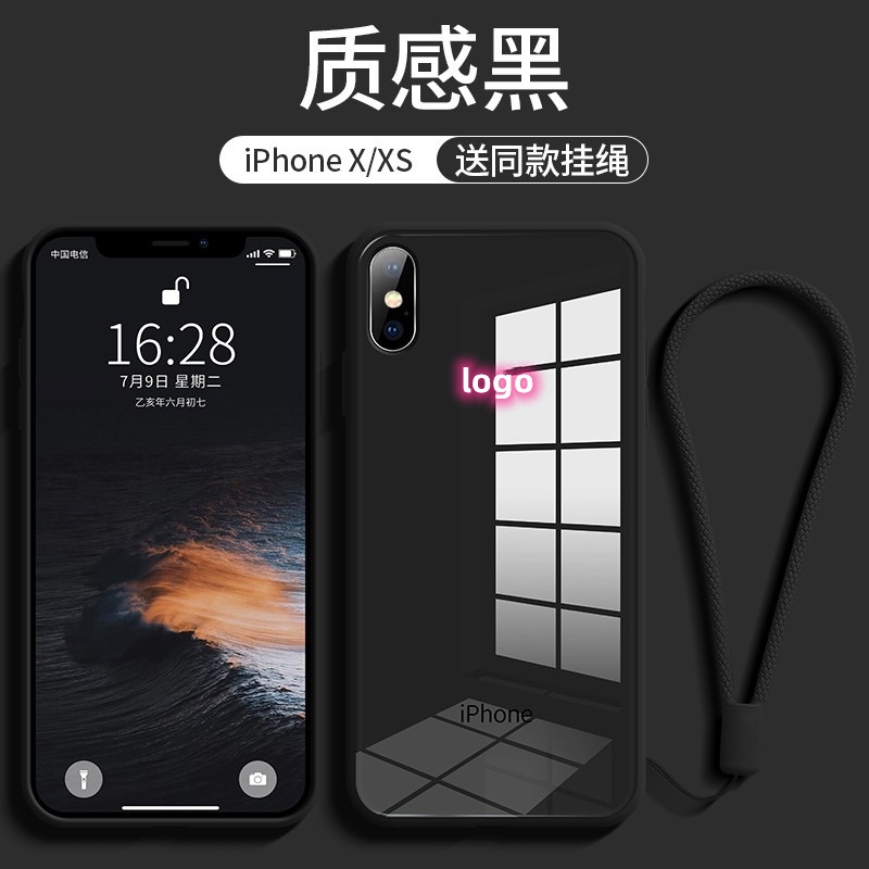 Ốp Điện Thoại Kính Cường Lực Viền Silicone Mềm Chống Trầy Xước Cho iPhone X XS XR 11 8 7 PLUS 11-11pro-11promax