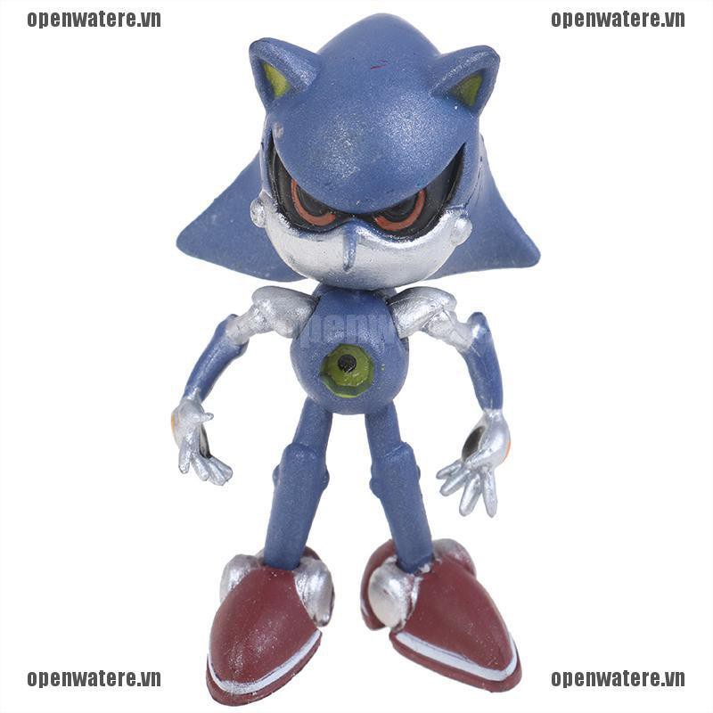 OPENE 6Pcs Sonic The Hedgehog Knuckles Shadow Action Figure Kids Toy Gift VN