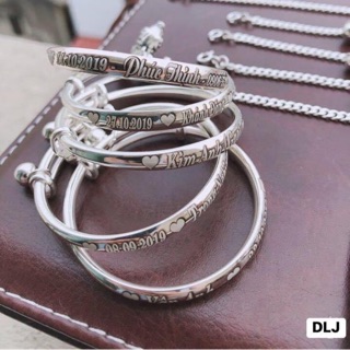 Kiềng tay khắc tên cho bé bạc ta xưởng bạc Anh Vững