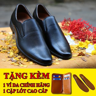 [CHỈ 1 NGÀY] [TẶNG VÍ DA 199K] Giày Tây Nam Không Dây Công Sở Lịch Lãm, Mẫu Giày Tây Được Dùng Nhiều Nhất 2018