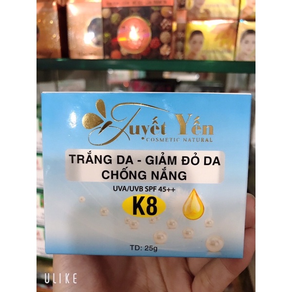 kem Tuyết Yến K8 trắng da,giảm đỏ da,chống nắng 25g