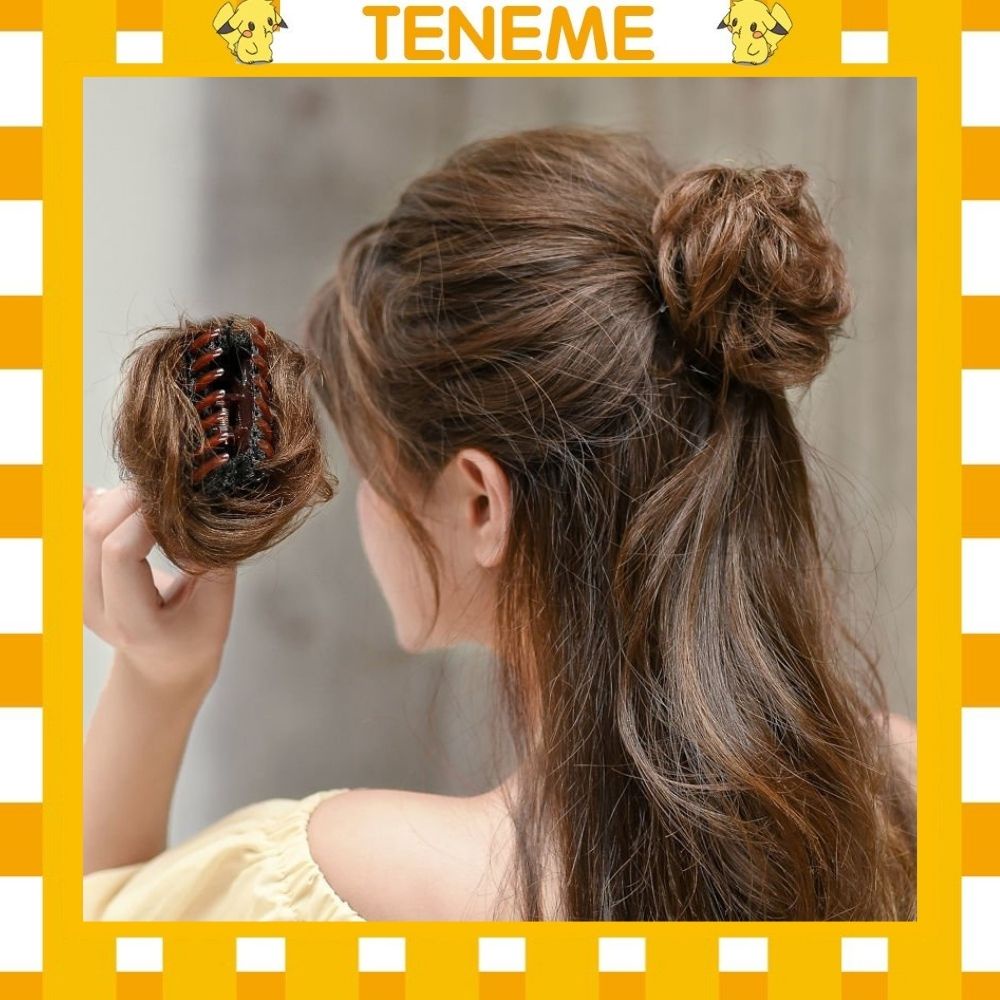 Búi tóc giả Teneme tóc xoăn tự nhiên kẹp búi tròn củ hành Hàn Quốc TG22