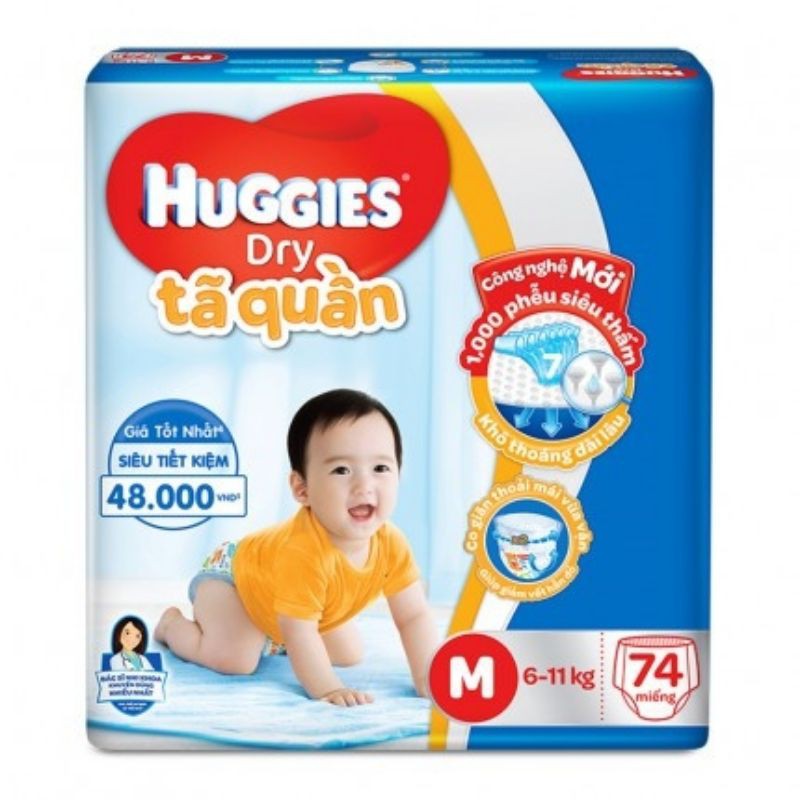 Tã quần Huggies Dry size M -7 4 miếng (Cho bé 6 - 11kg)
