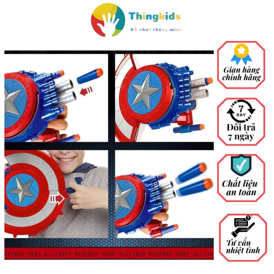 Đồ chơi nhập vai siêu anh hùng Khiên đội trưởng mỹ, chất liệu nhựa nguyên sinh ABS -Thingkids