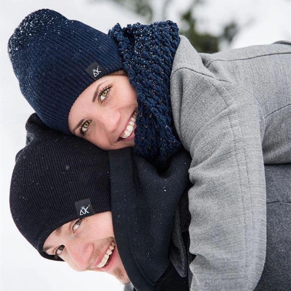 Mũ Beanie Dệt Kim Màu Trơn Dễ Thương Cho Nữ