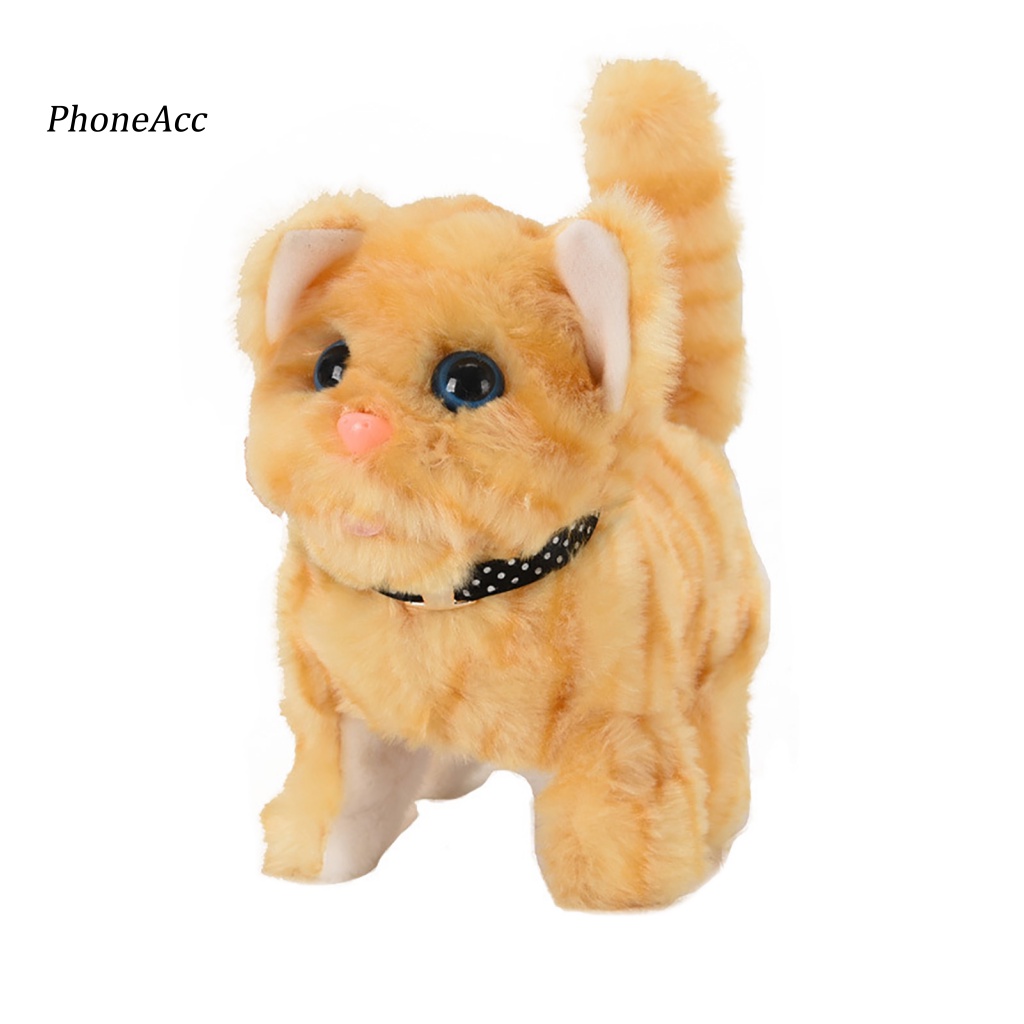 Đồ Chơi Mèo Nhồi Bông Điện Tử Cầm Tay Chạy Pin Vui Nhộn Cho Bé