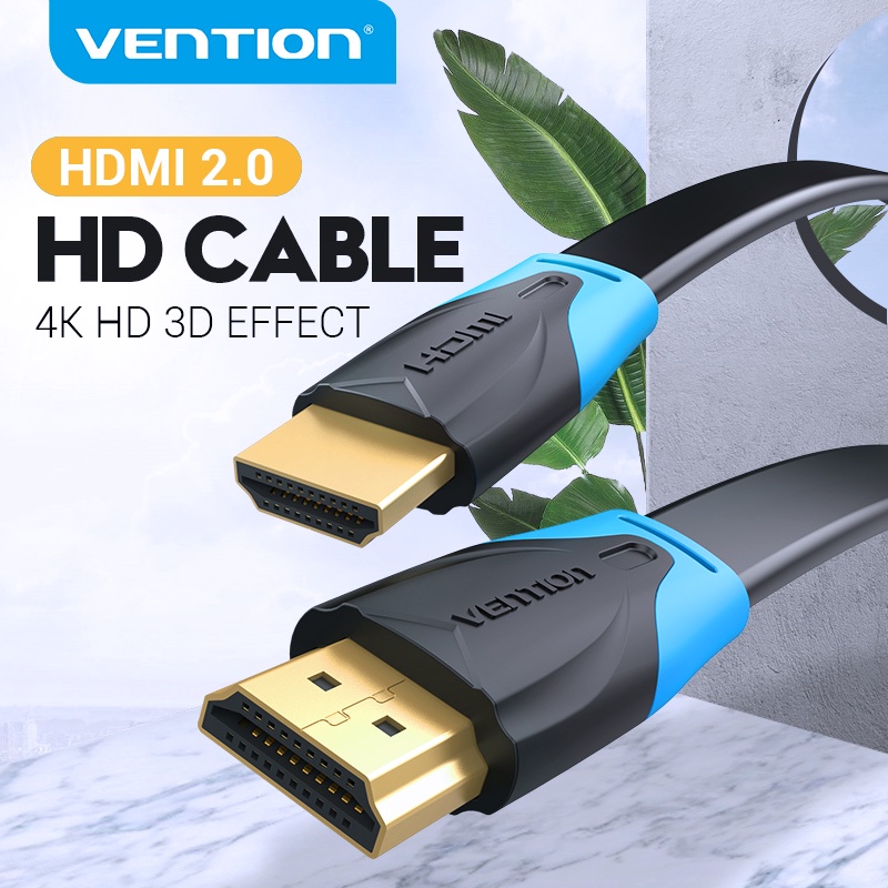 Cáp HDMI 2.0 hỗ trợ 3D, 4K 60Hz 1-5m Vention Chính Hãng - Dây cáp HDMI to HDMI đầu mạ vàng chuẩn 2.0 tốc độ cao