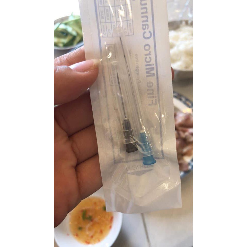 1 hộp 23G 25 G 27 Gkim caluna tiêm filler mặt body mông xóa nhăn thâm quần mắt