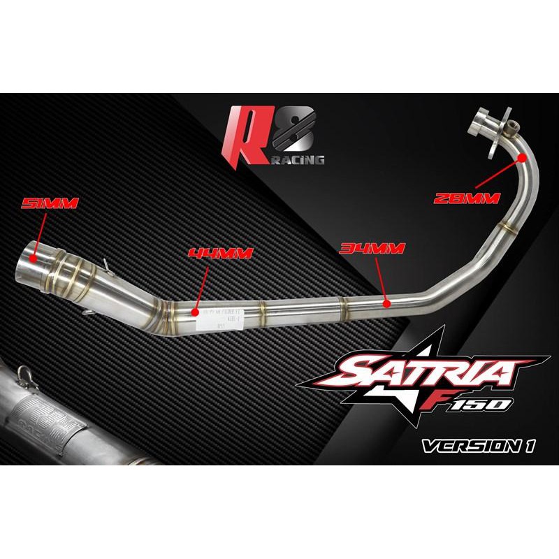 Cổ pô tăng 2 khúc R8 Racing xịn raider Satria Fi_Dochoixemaynhapkhau