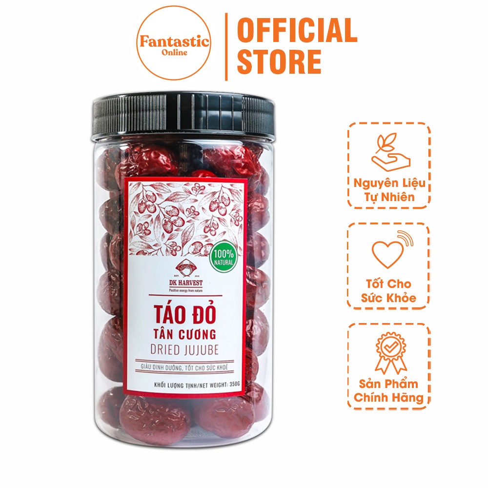 Táo Đỏ Tân Cương Dried Jujube DK Harvest - 350g - Táo Đỏ Sấy Khô - Sản Phẩm Tự Nhiên Giàu Dinh Dưỡng