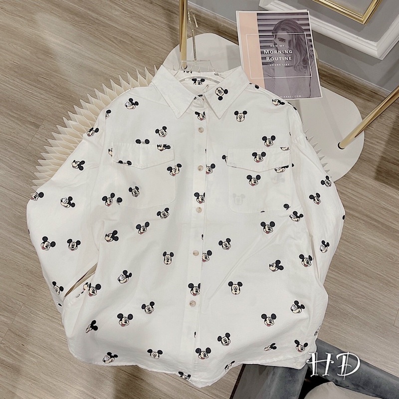 Áo sơ mi jean mickey QC