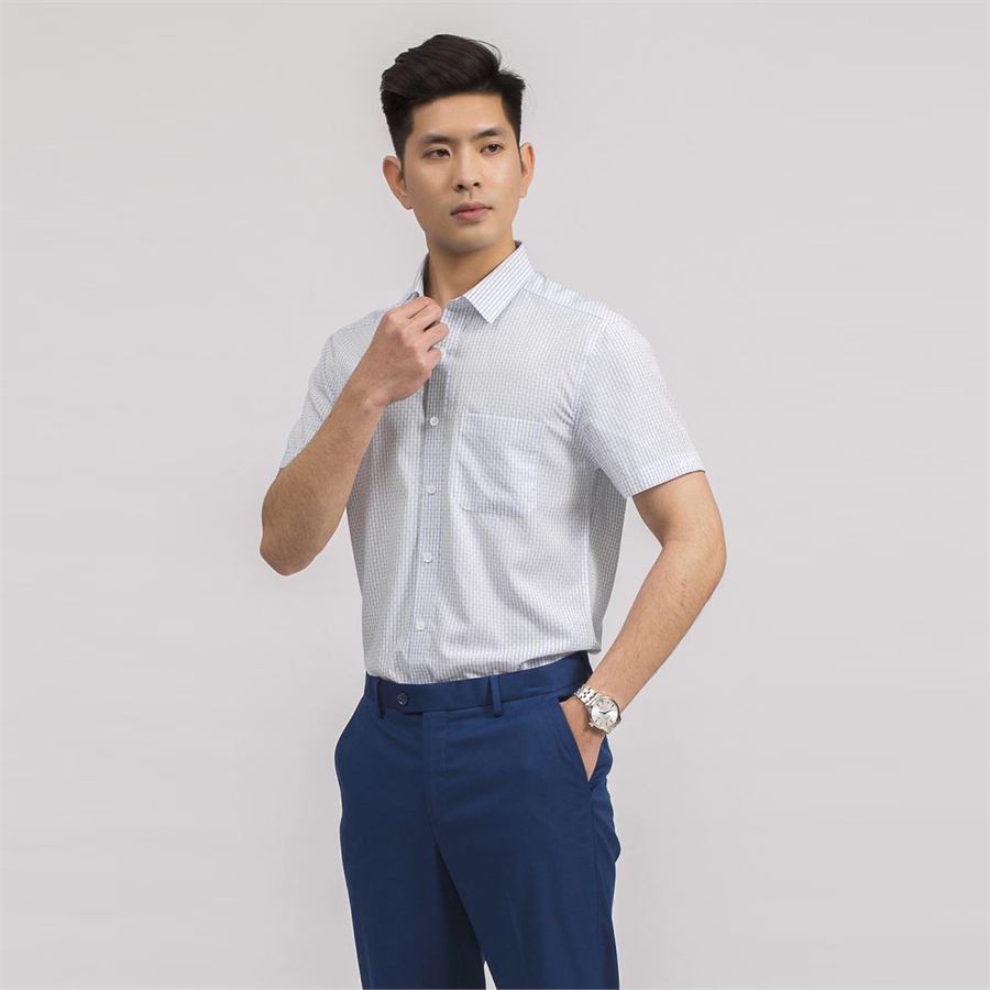 Áo sơ mi nam ARISTINO tay ngắn reguler ASS055S9 sợi tre