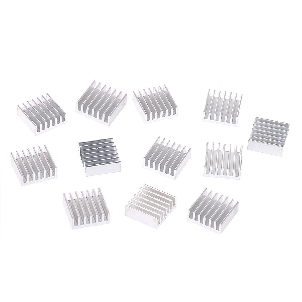 Bộ 12 miếng tản nhiệt bằng nhôm 14x14x6mm