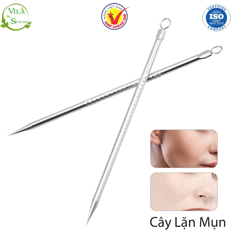 Cây Nặn Mụn, Kim Lấy Mụn, Que Nặn Mụn Inox 2 Đầu Giúp Loại Bỏ Mụn Dễ Dàng An Toàn Tiện Lợi