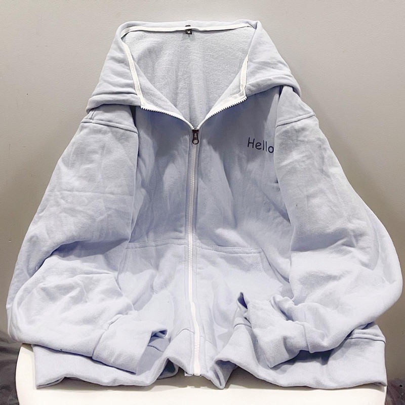 Áo khoác nỉ lót bông Hello unisex | BigBuy360 - bigbuy360.vn