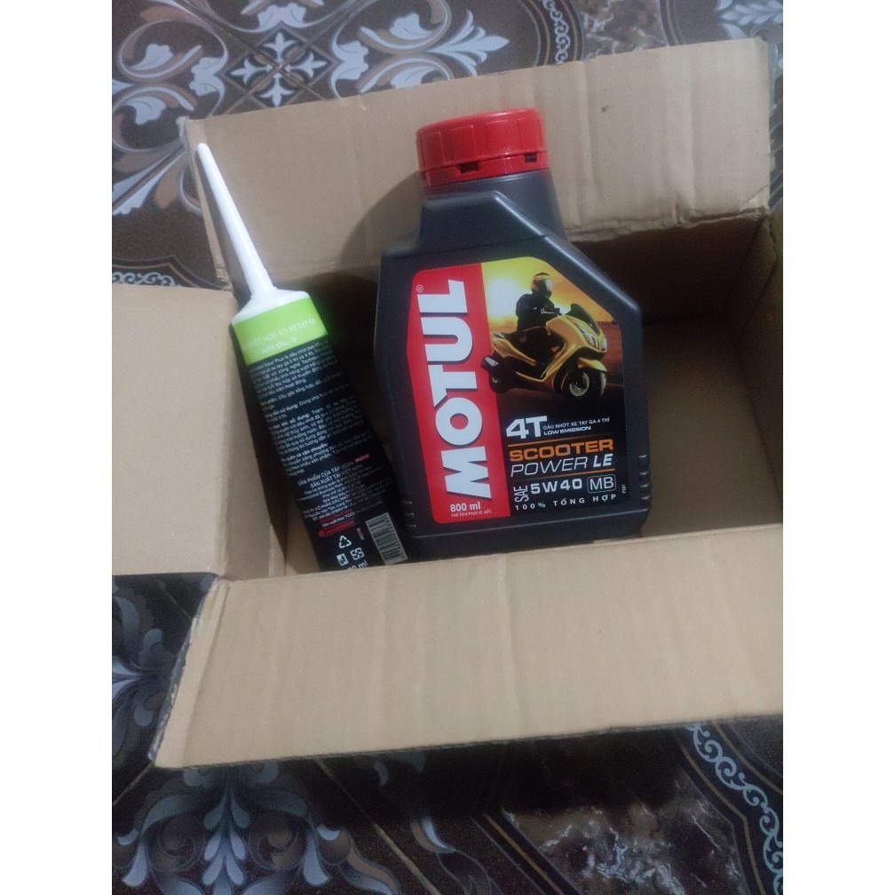 Combo Nhớt Motul Scooter Power LE 5w40 0,8L + Nhớt Hộp Số Motul Scooter Gear Plus 80w90 (XE TAY GA)