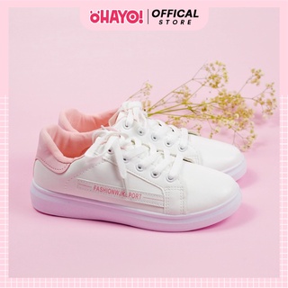 Giày thể thao nữ da fashion - giày thể thao ohayo chất liệu cao cấp siêu êm chân d020