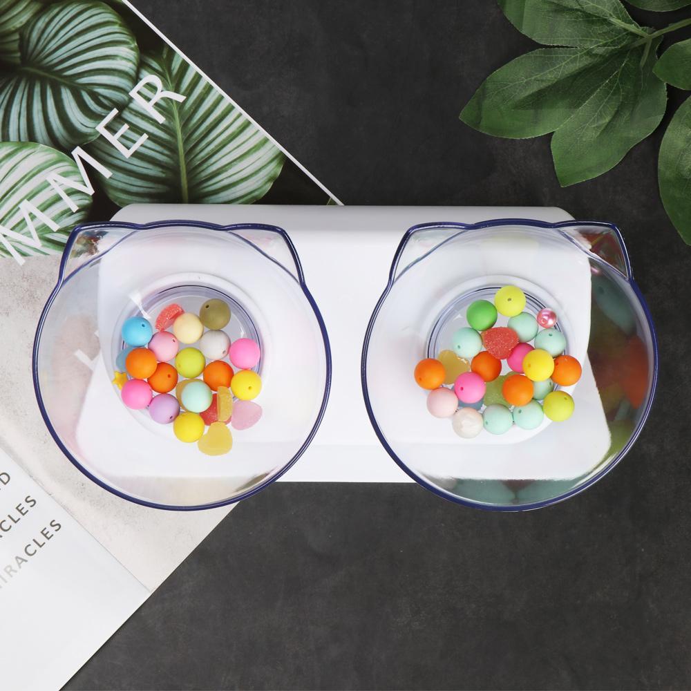 YNATURAL Bát Đựng Thức Ăn Cho Mèo Hình Tai Mèo Chống Trượt Kèm Giá Đỡ