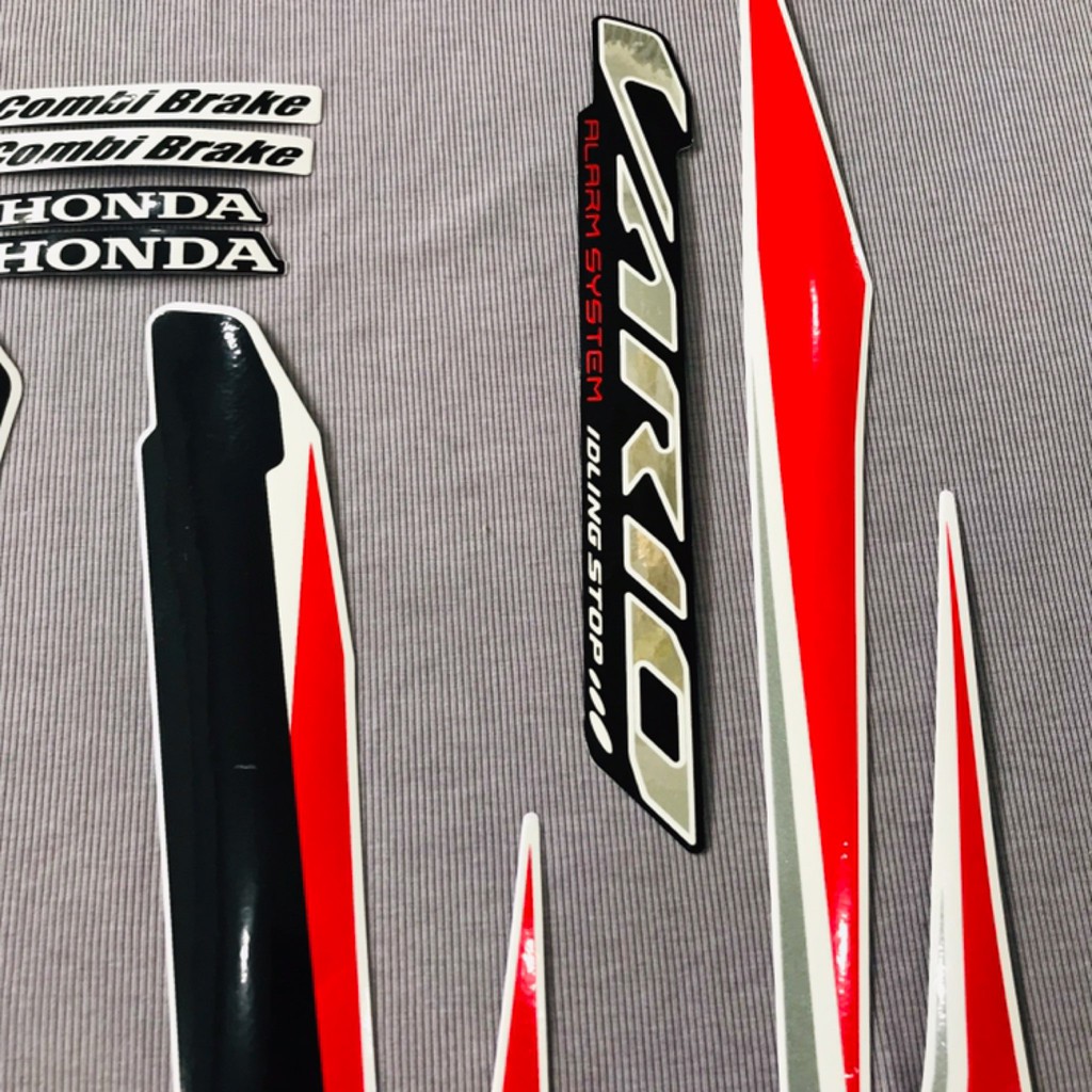 Nguyên bộ tem rời 3 lớp zin thái dán xe máy Honda Vario màu đỏ