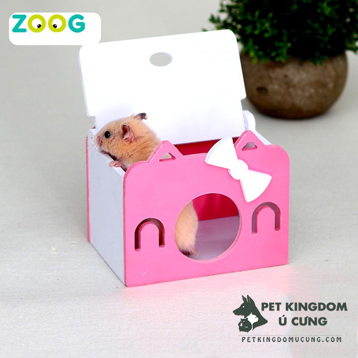 Nhà ngủ hamster gỗ nơ