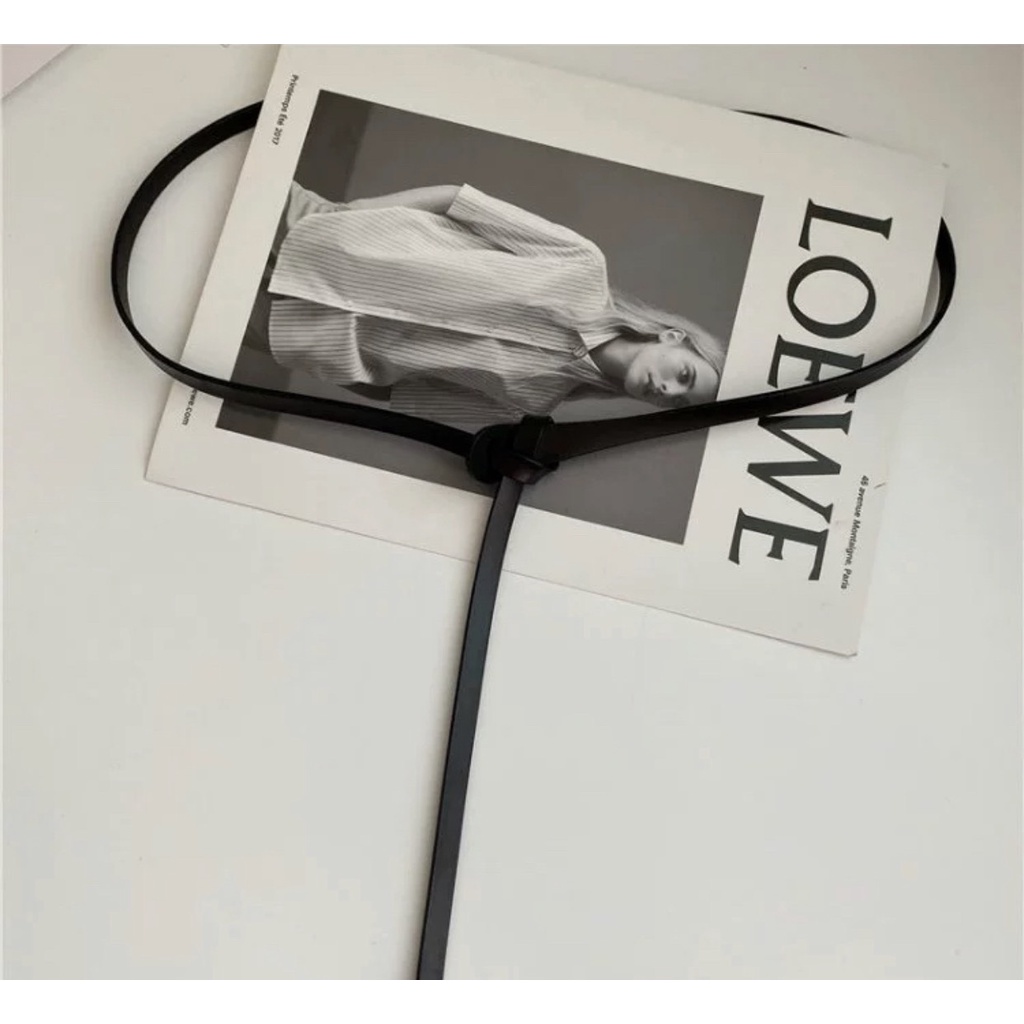 Đai thắt váy mảnh Đai thắt eo bản nhỏ không khóa 1.0cm