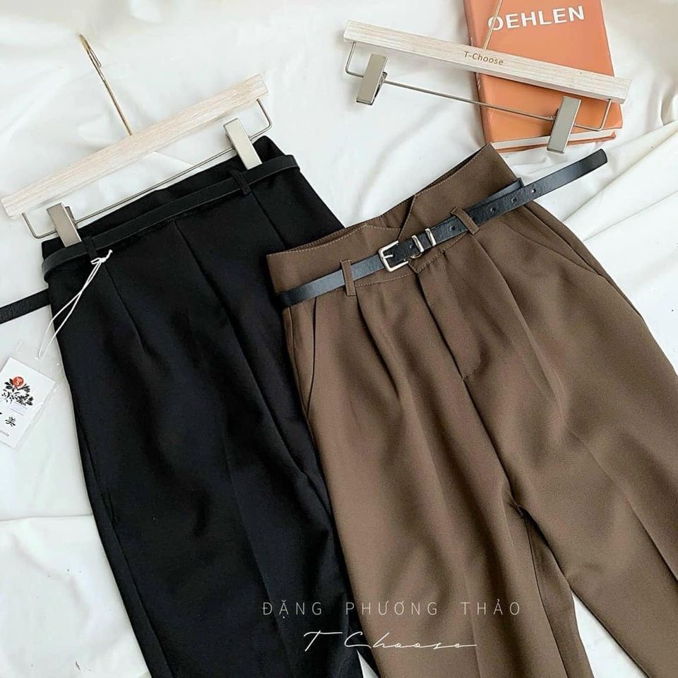 Quần baggy nữ cạp V kèm đai gen bụng lưng cao thời trang LADYA STORE M109
