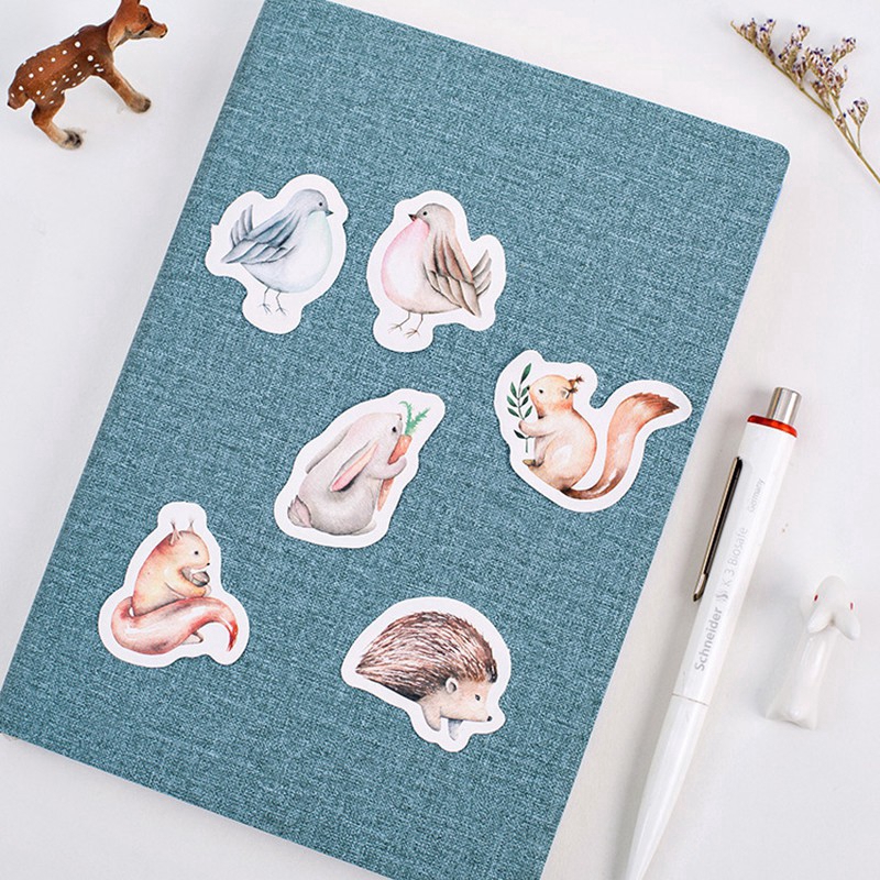 Bộ 45 miếng dán sticker trang trí hình động vật dễ thương