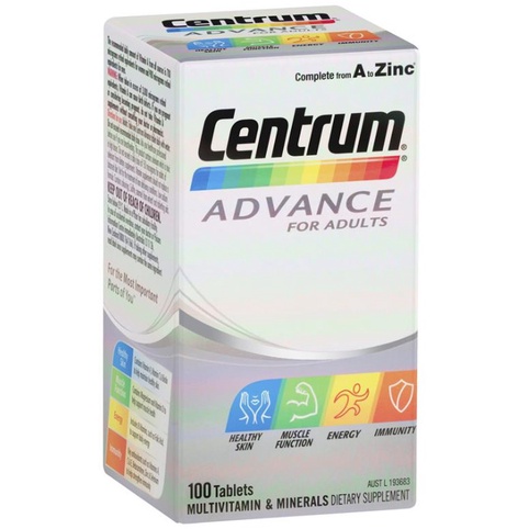 Vitamin Tổng Hợp Cho Người Dưới 50 Tuổi Centrum Advance For Adults /50+100 viên-nm/LN/MA/ph (ib shop)