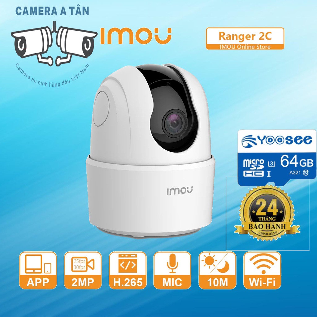 Camera an ninh Dahua imou Wifi không dây Ranger 2CTA42P 4MP NEW phát hiện con người quan sát ban đêm cho bé