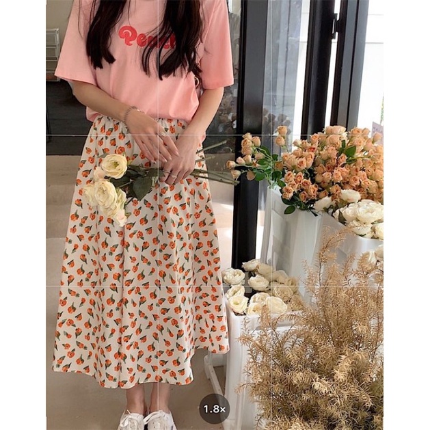 Chân váy thô hoa nhí 2 lớp Ulzzang style 🌸 Hàng Quảng Châu