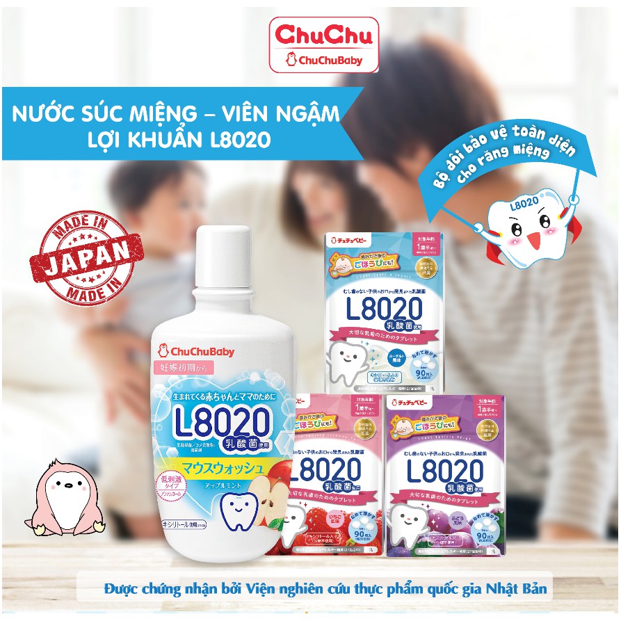 Bộ chăm sóc răng miệng : nước súc miệng L8020 + viên ngậm lợi khuẩn L8020 Chuchu Baby chính hãng [Chuchu Baby]