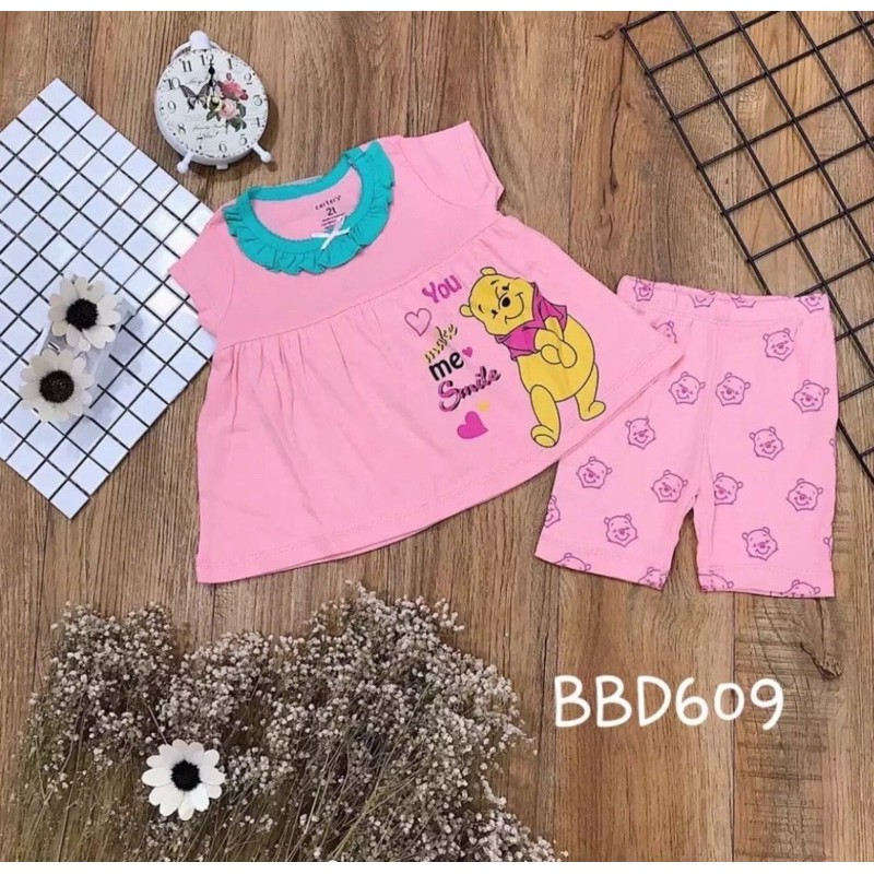 Được chọn màu - Bộ borip dáng babydoll quần lửng cho bé gái - Bộ bé gái