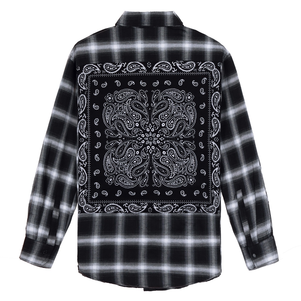 Áo Sơ Mi Flannel Khăn Badana Sọc Đen