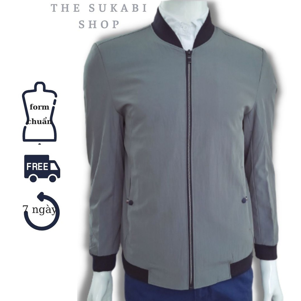 Áo Khoác Nam Công Sở, Cổ Bomber, Thời Trang, 2 Lớp, Phù Hợp Cho Nam Từ 35 tuổi trở lên, AK03, SuKaBishop