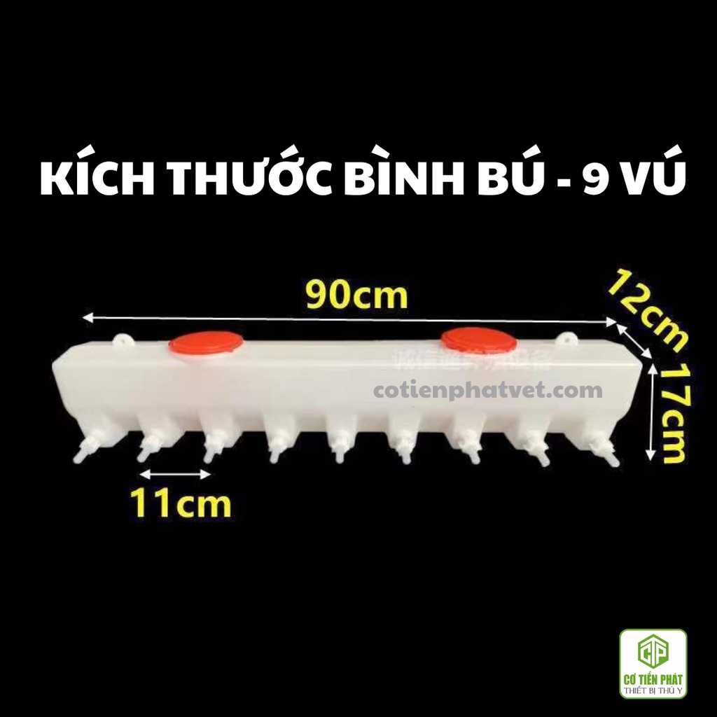 Bình bú sữa heo con, giải pháp cho lợn con mất mẹ, đẻ nhiều, lợn con cai sữa loại 9 núm vú cao cấp