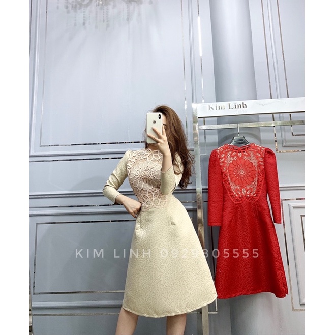 Váy Gấm Tết Cao Cấp - Kim Linh Shop