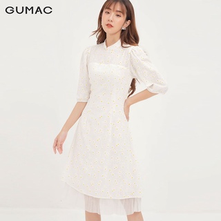 Đầm nữ phối tùng dập ly GUMAC DA12134