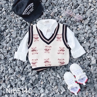Áo gi Lê len gấu kèm áo sơ mi trắng 8-18kg