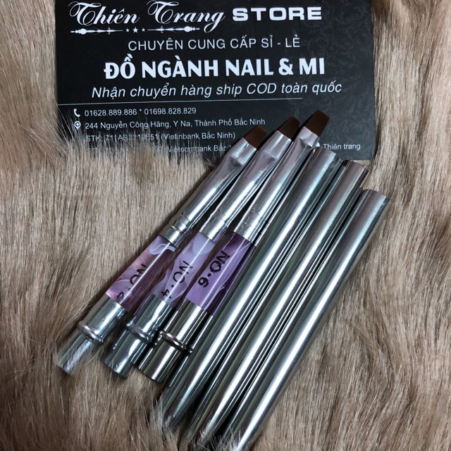 Bút đắp chải đều gel - cọ bản cán sắt