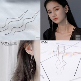 Khuyên Tai Dáng Dài Gợn Sóng Đơn Giản Trong Phim Doctor - Bông Tai Bạc Ý S925 [TS000241]