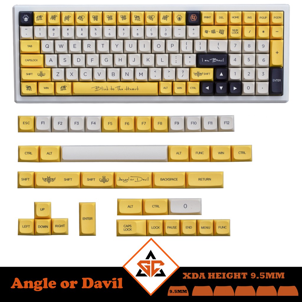 140 nút bàn phím cơ PBT chủ đề Angle or Davil