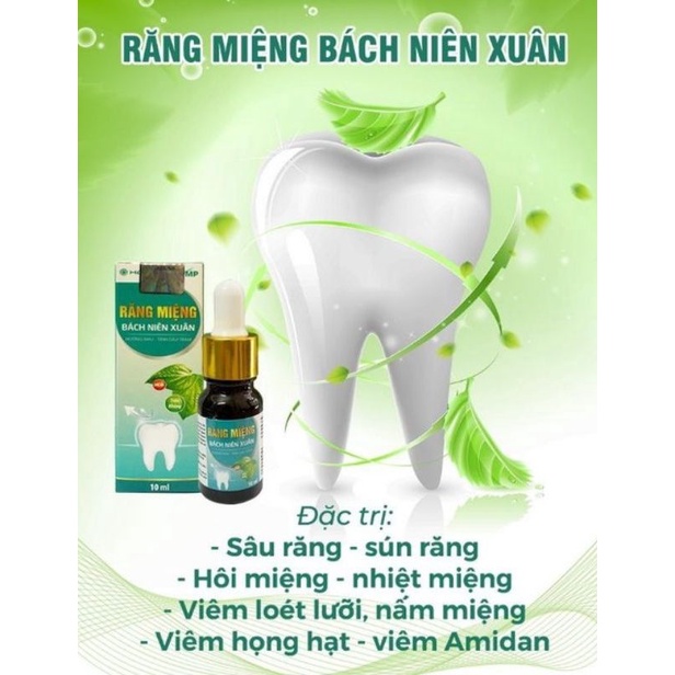 Răng miệng Bách Niên Xuân giúp giảm hôi miệng, sạch lưỡi, hết sâu răng